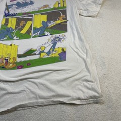 Tom & Jerry Cartoon Retro Comic Strip Graphic T-Shirt Shirt White Size Medium