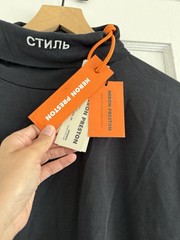HERON PRESTON ROLL NECK CTNMB LONG SLEEVE BLACK SIZE LARGE NWT!