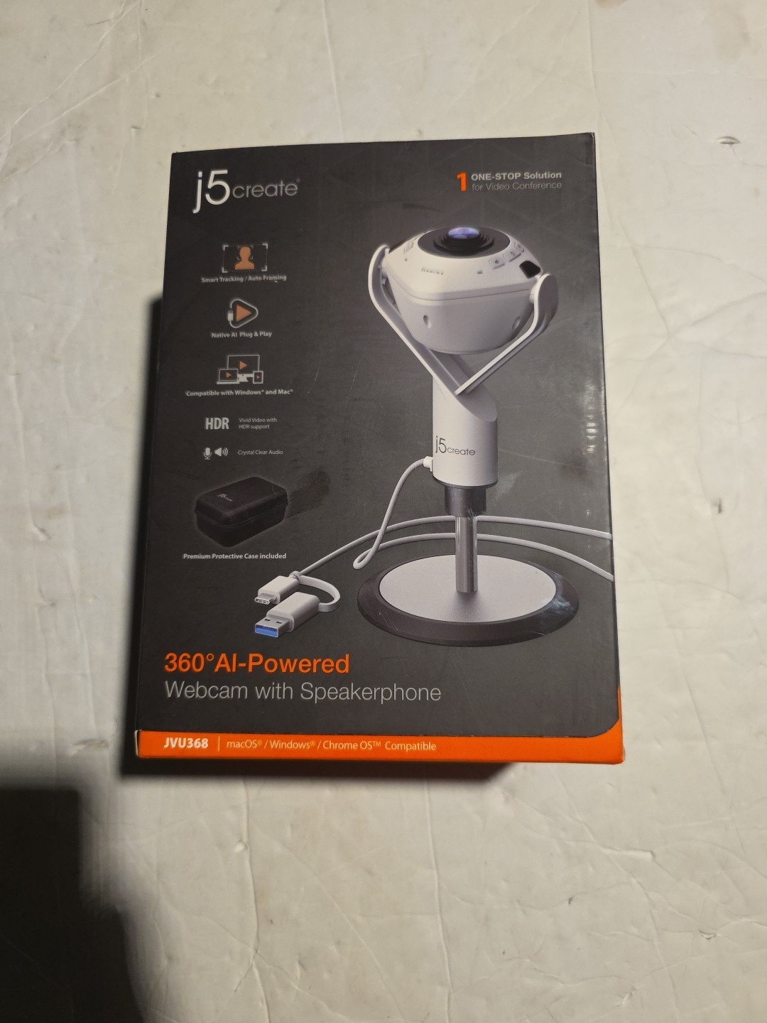 j5create 360 All Around AI-Powered Conference Room Camera with Speakerphone,…