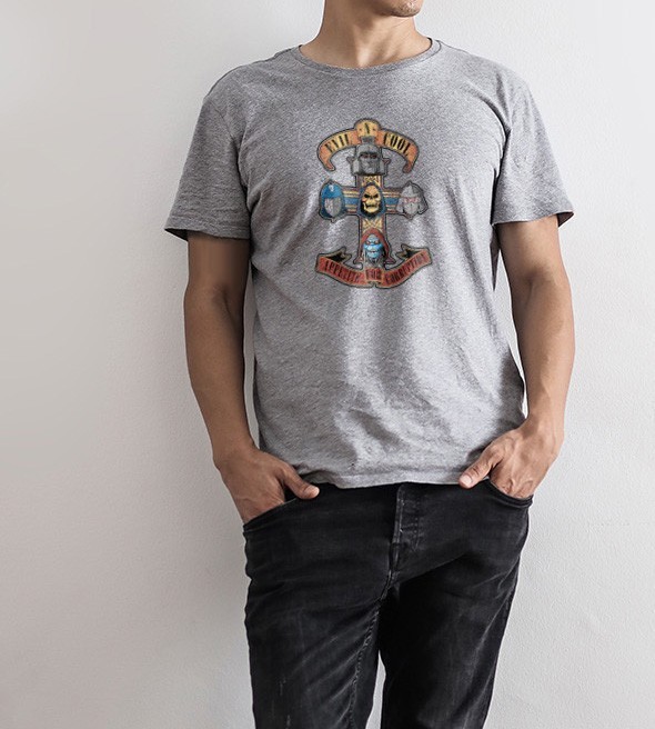 Gray Appetite for Corruption 1980s Retro Cartoon Villains Mens T Shirt MEDIUM