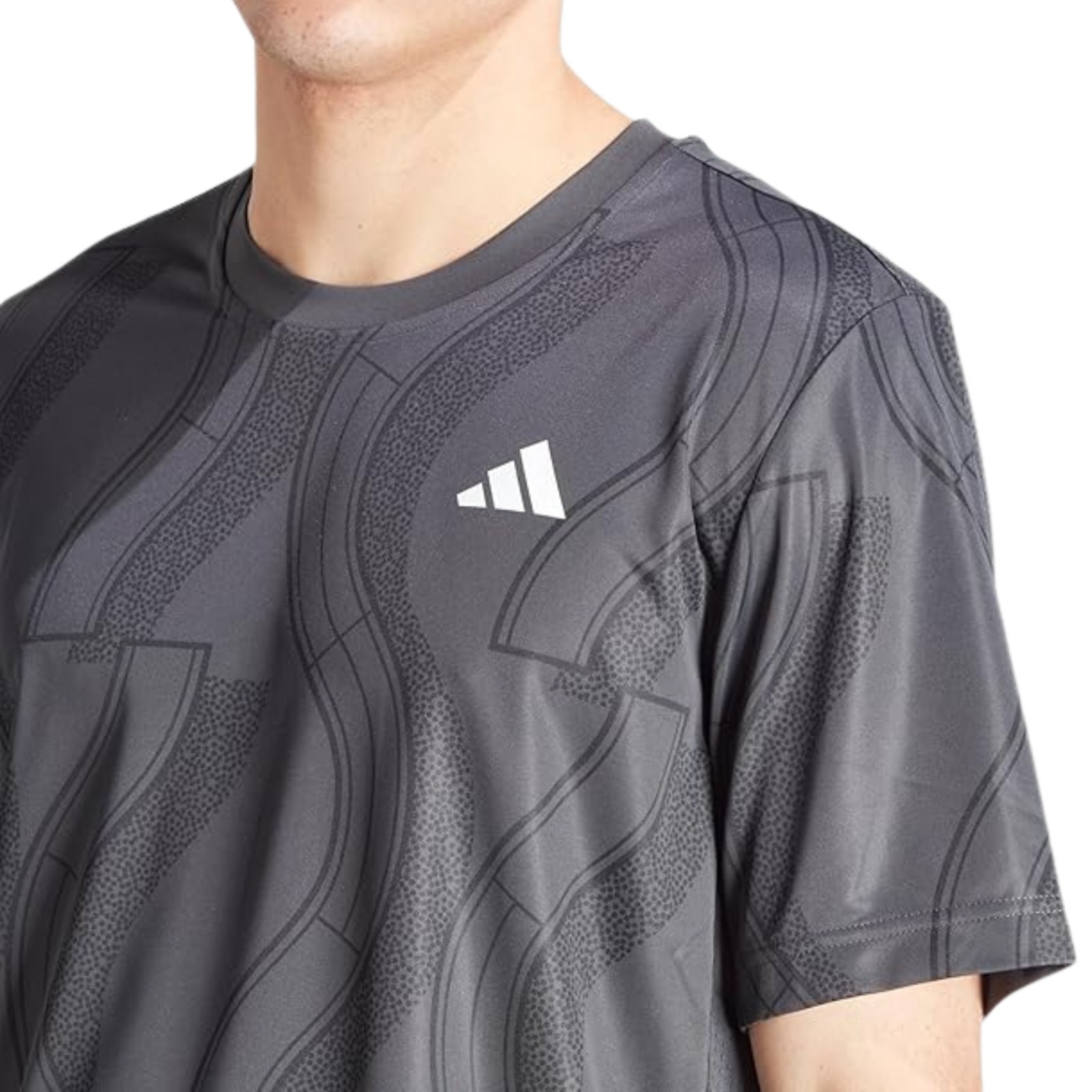 ADIDAS Club Graphic Tennis Training Shirt sz S Small Carbon Gray gallery