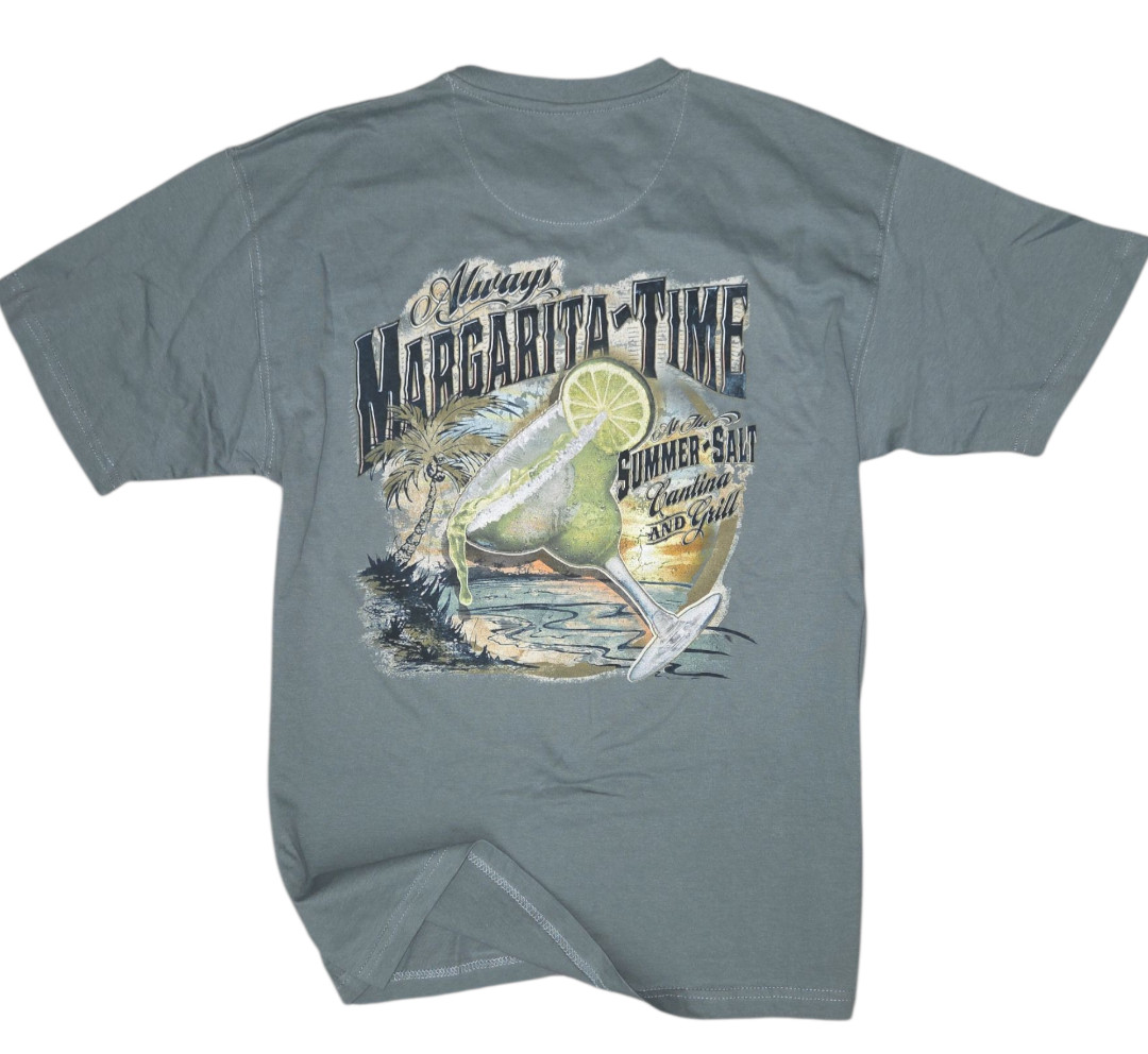Newport Blue Men's T-shirt -SIZE LARGE -Margarita -Dive Bar-Relax-Palm Trees-NEW gallery