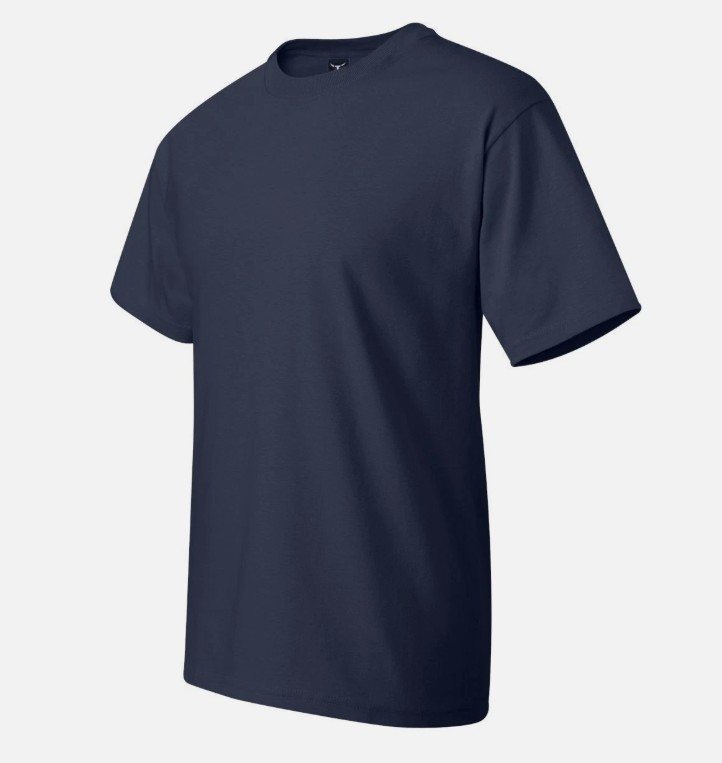 Hanes 2 Pack Solid Navy Beefy-T Heavy Cotton XLT Crew Neck Short Sleeve T-Shirts