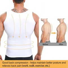 Mens Compression Shirt Slimming Body Shaper Vest Tummy Control Undershirt