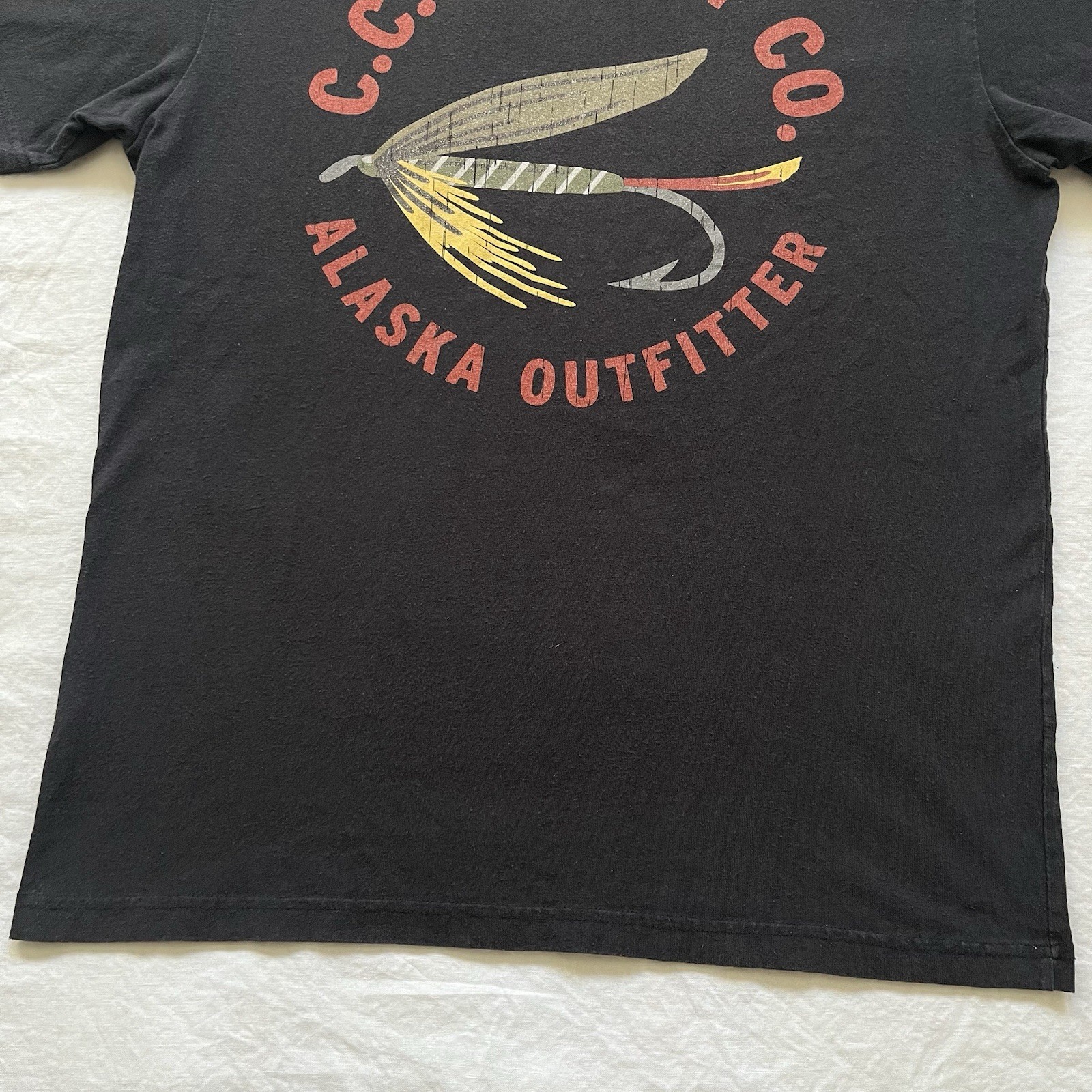 CC Filson Fly Fishing Tshirt Size Large Faded Black Made In USA gallery