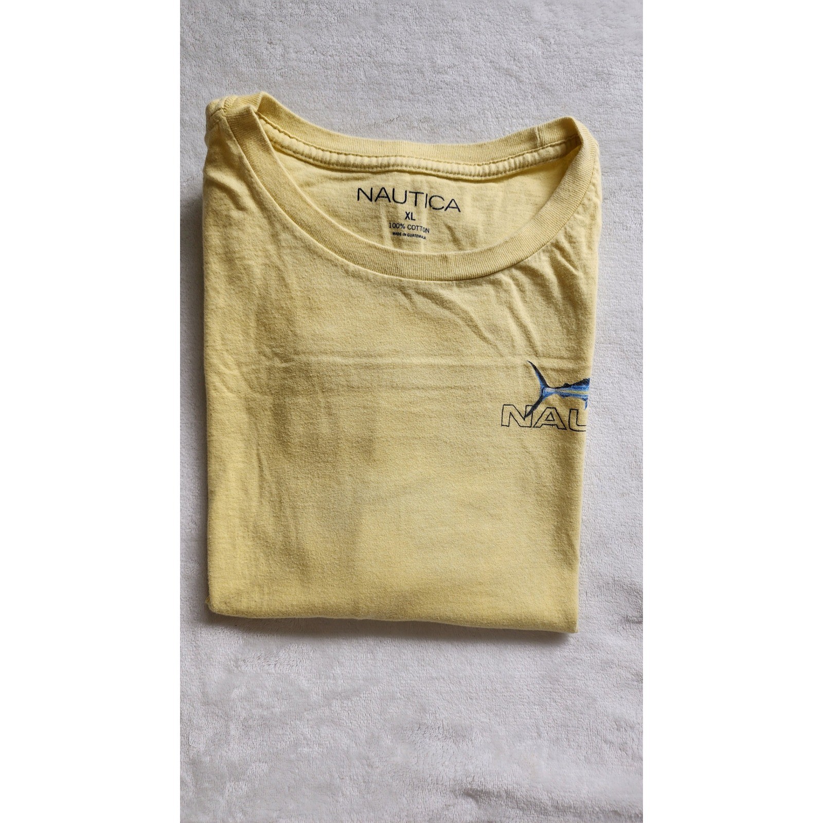 Nautica Mens XL Yellow Marlin Fish Graphic Tee Short Sleeve Cotton T-Shirt gallery