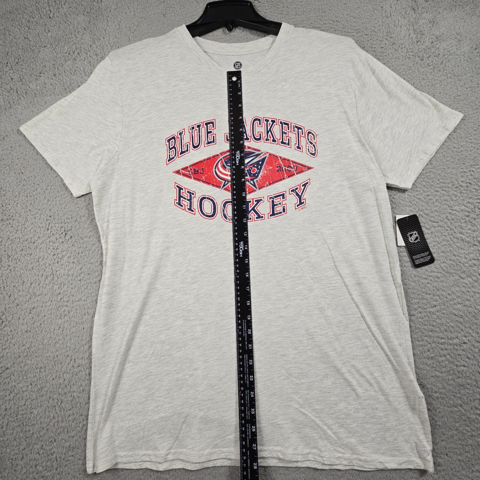 NHL Columbus Blue Jackets Hockey T Shirt Mens XL Gray Casual Ohio Distressed NWT gallery