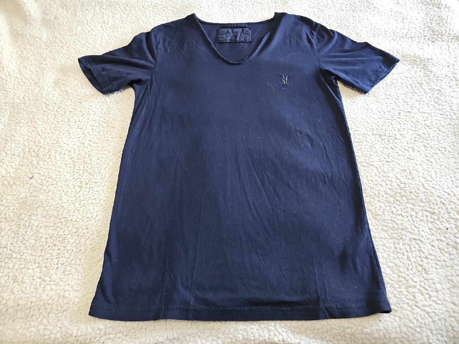 ALLSAINTS Spitalfields Jacks Place Blue S/S Tonic Scoop Neck Shirt Sz XS gallery