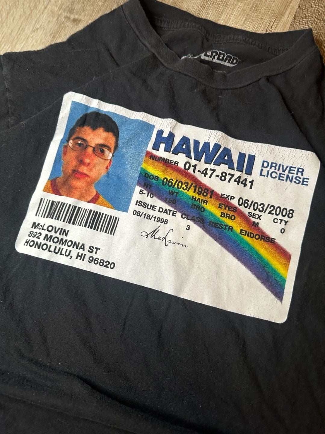 Superbad McLovin Hawaii Driver License Graphic T-Shirt gallery