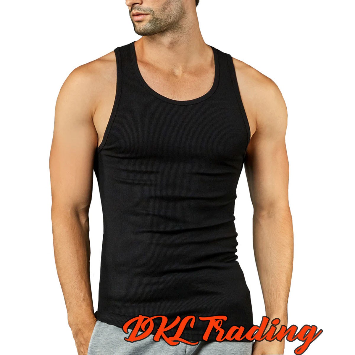 3-12 Men's 100% Cotton Tank Top A-Shirt Wife-Beater Undershirt Black Gray S-3XL gallery