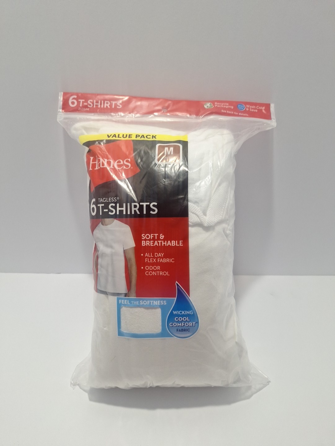Hanes Men's FreshIQ ComfortSoft Crewneck Undershirt - White (Pack of 6) (2135P6) gallery