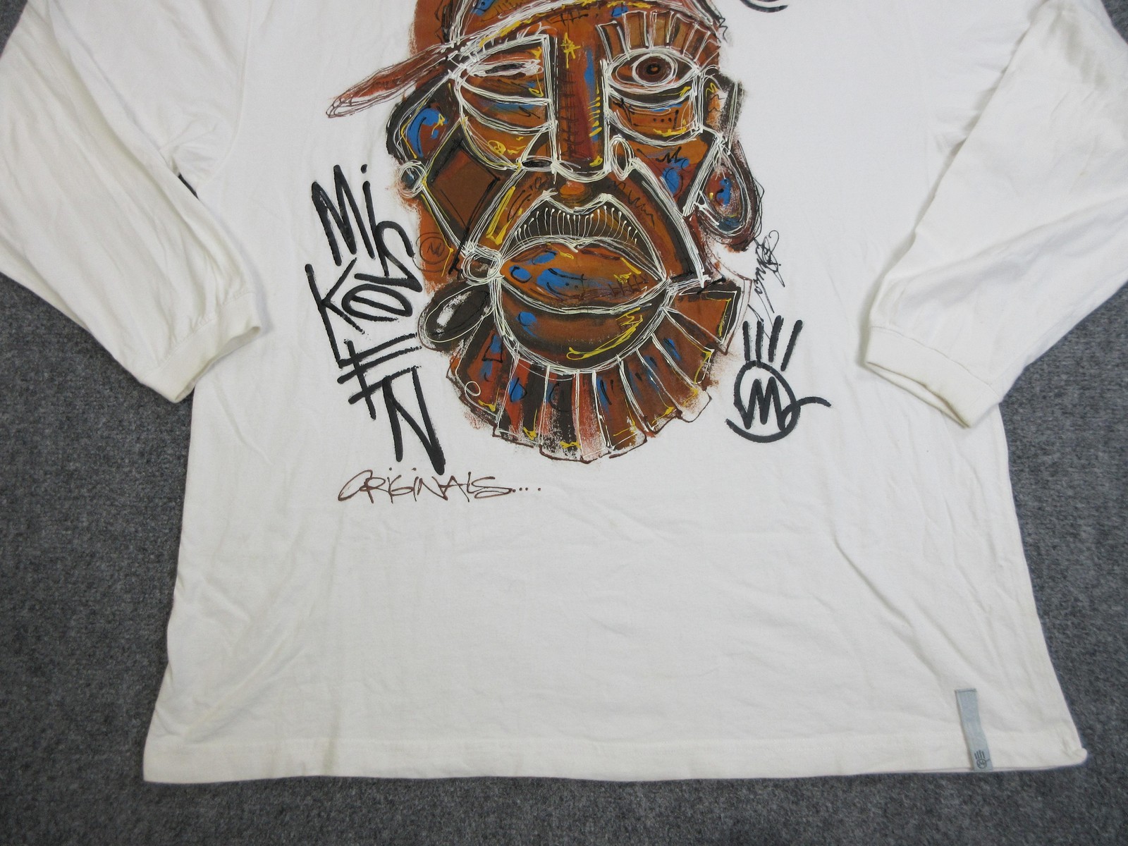 Miskeen Originals Hand Painted Shirt Mens 2XL White Graphic Streetwear Hip Hop gallery