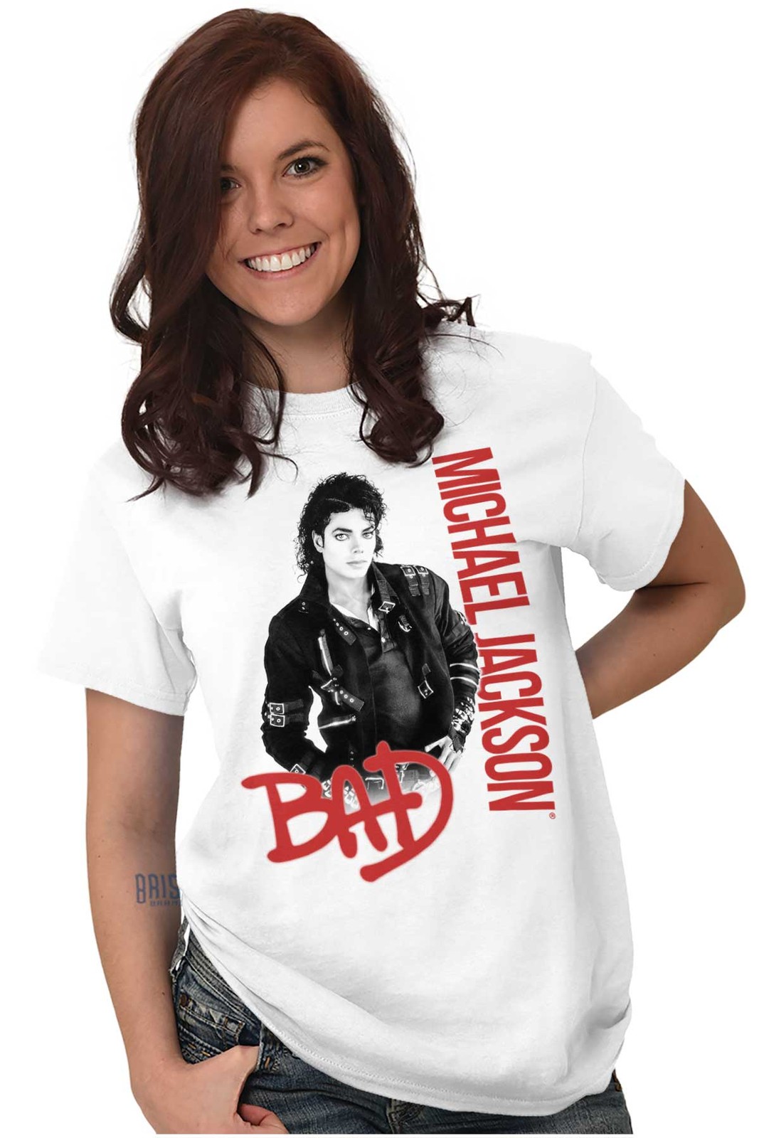 Michael Jackson Bad MJ Music Album Cover Womens or Mens Crewneck T Shirt Tee gallery