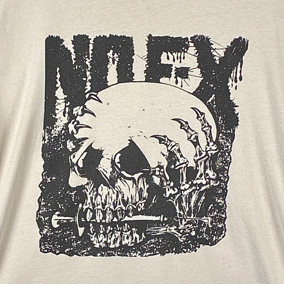 NOFX Tshirt Mens XL Beige Black Final Tour Skull Thrash Skate Punk Rock Band gallery