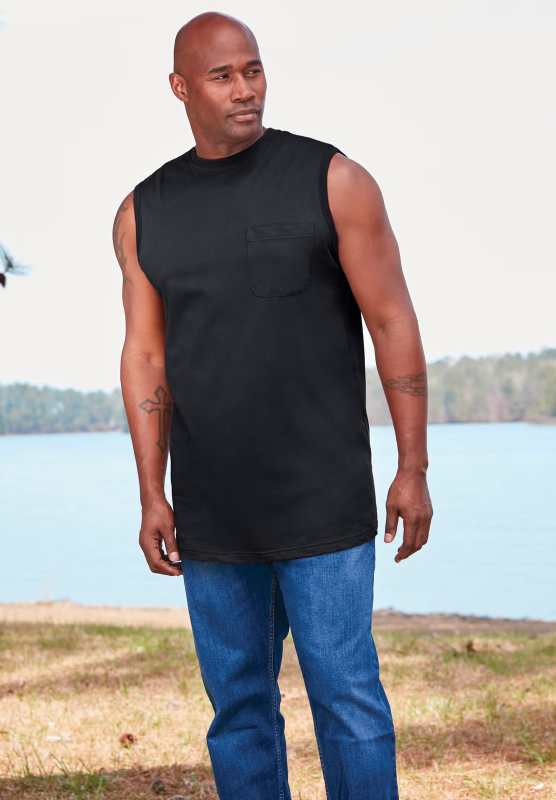 Boulder Creek by KingSize Men's Big & Tall Heavyweight Pocket Muscle Tee gallery
