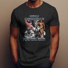 Arnold Schwarzenegger Pumping Iron Tshirt Muscle Bodybuilding Top Gym Fan Tee