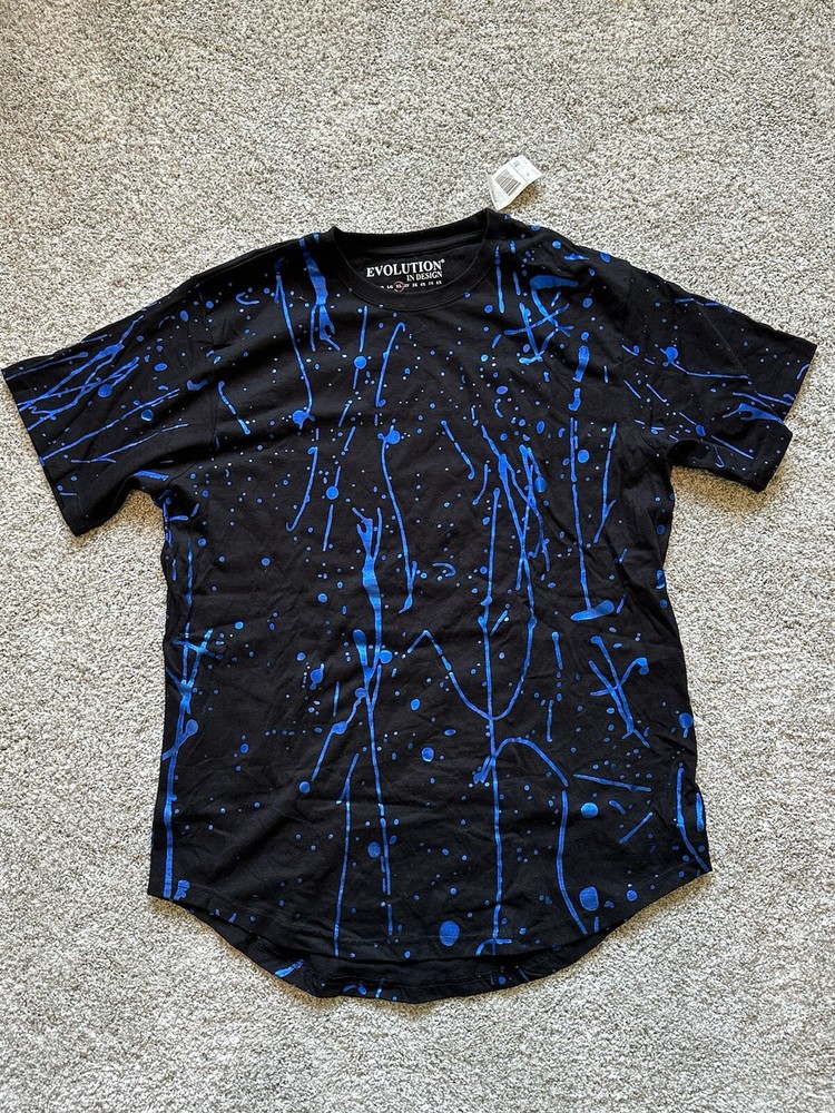 Paint Splatter Tee With Curved Hem