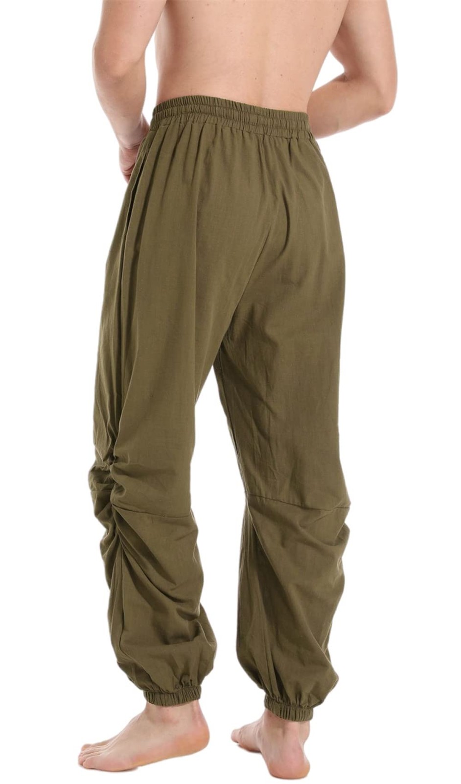 Men's Casual Cotton Linen Pants Elastic Waist Drawstring Yoga Jogger gallery