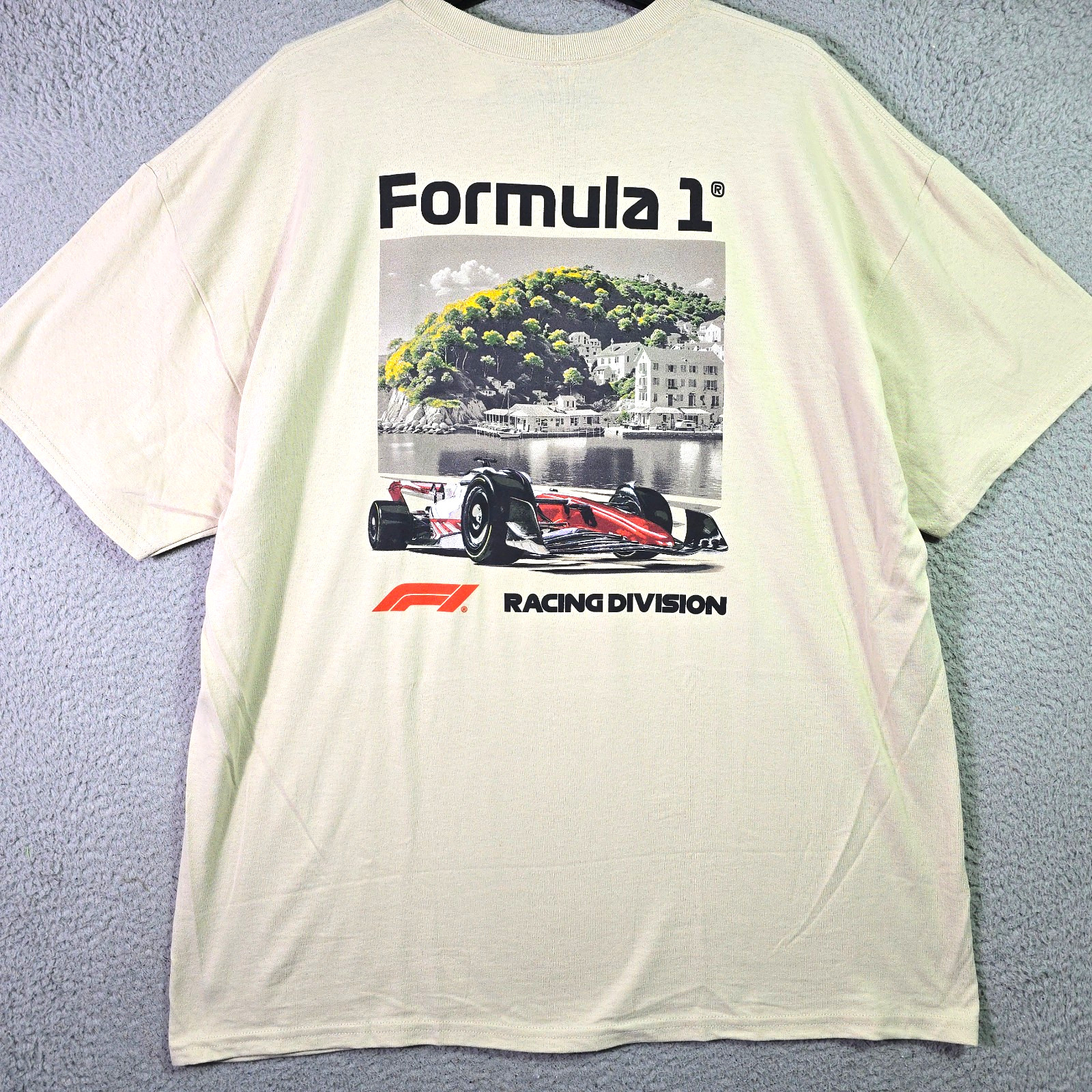 F1 Racing Formula One Shirt Mens 2XL XXL Beige Race Division Car Casual NWT gallery