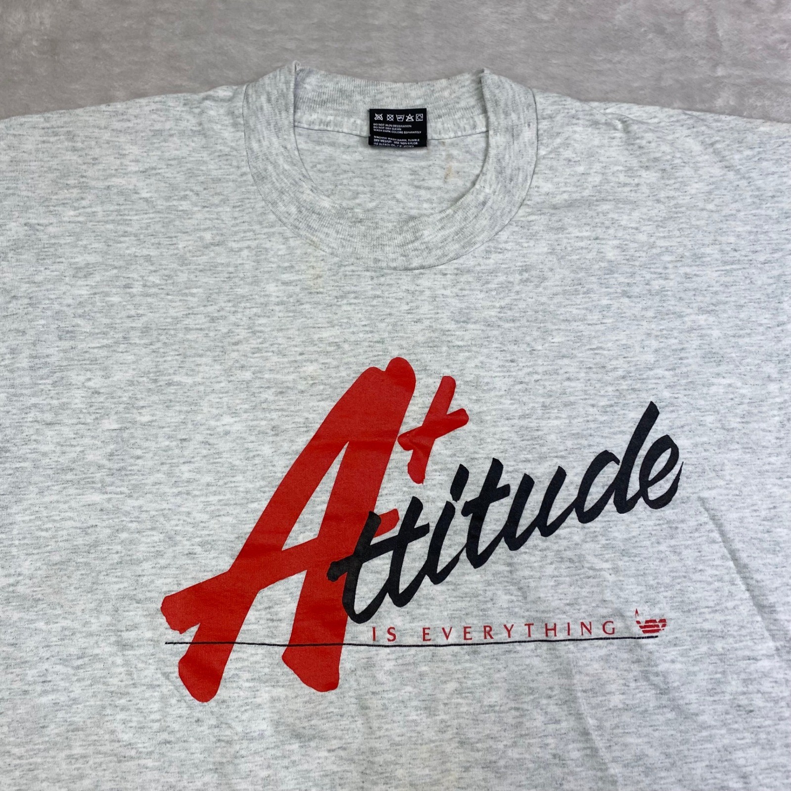 Vintage Attitude Is Everything Graphic T Shirt Mens Large Gray 50 Cotton 50 Poly gallery