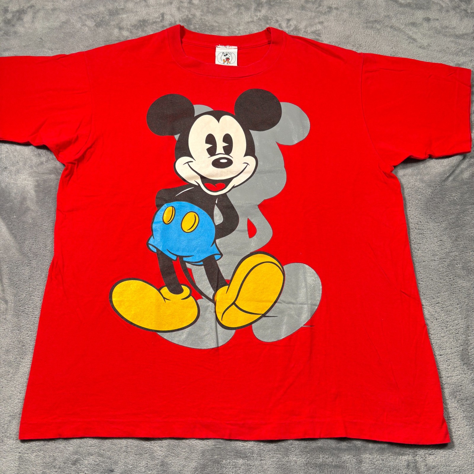 Vintage Walt Disney Mickey & Co T-Shirt Men One Size Fits All Red Cotton Graphic