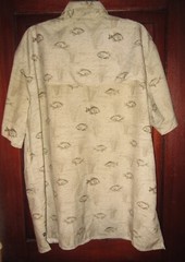 Chaps Ralph Lauren Men’s XXL Button Down Shirt Short Sleeve Fish Print Pockets