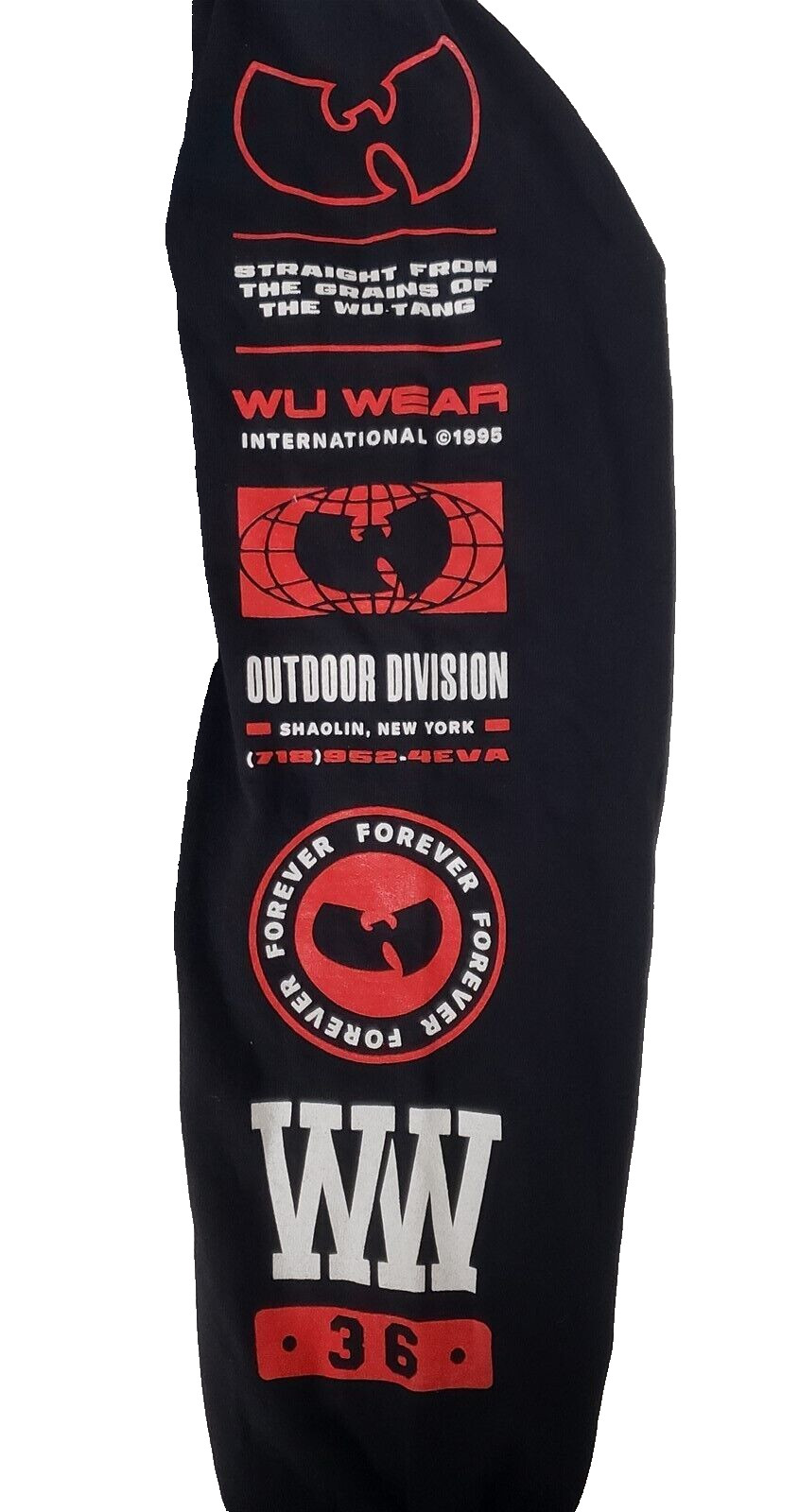 Wu-Tang Clan Wu Wear International 1995 Double Sided Long Sleeve T Shirt ~ SMALL gallery