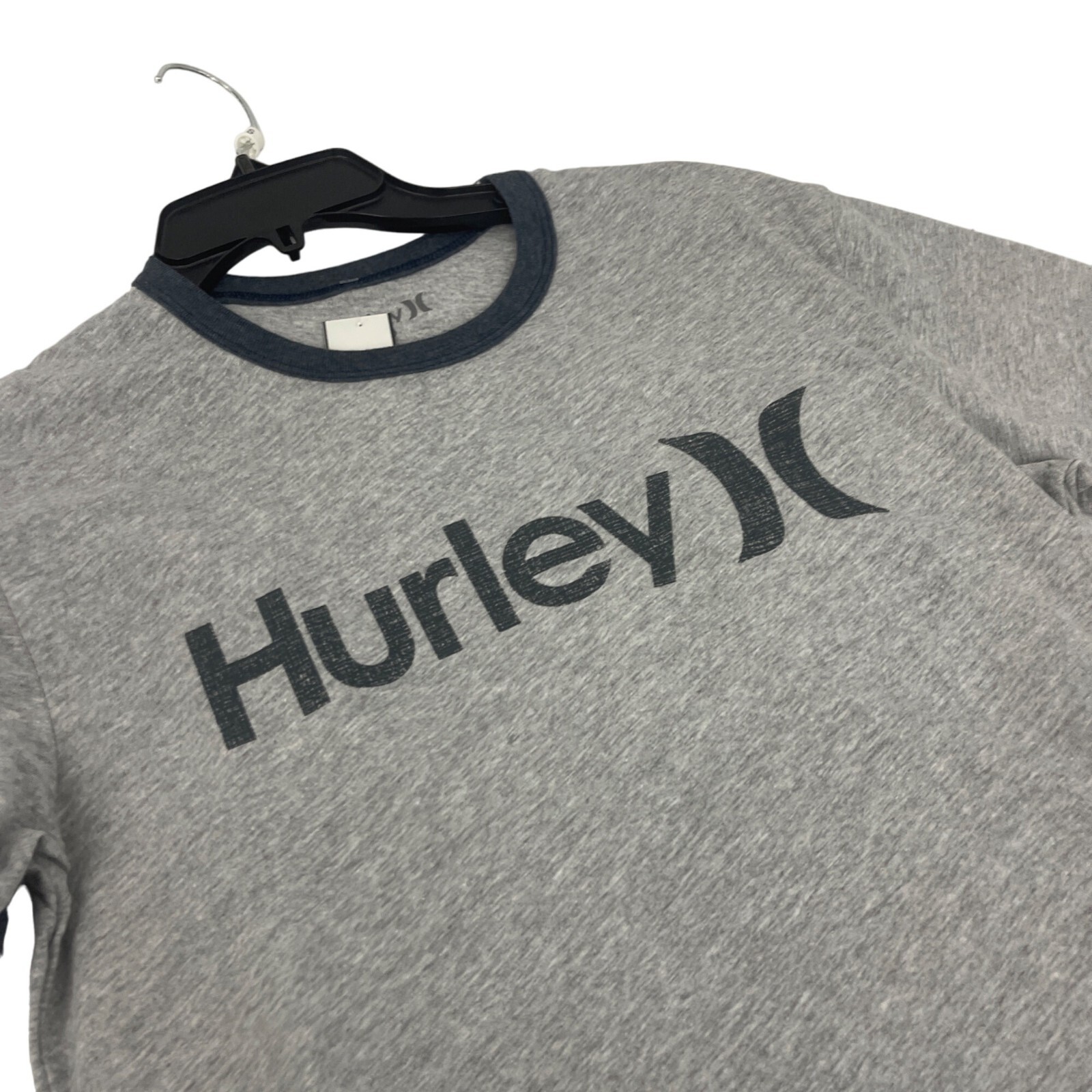 Hurley Mens Gray Ringer T-Shirt One and Only Short Sleeve Casual Top gallery