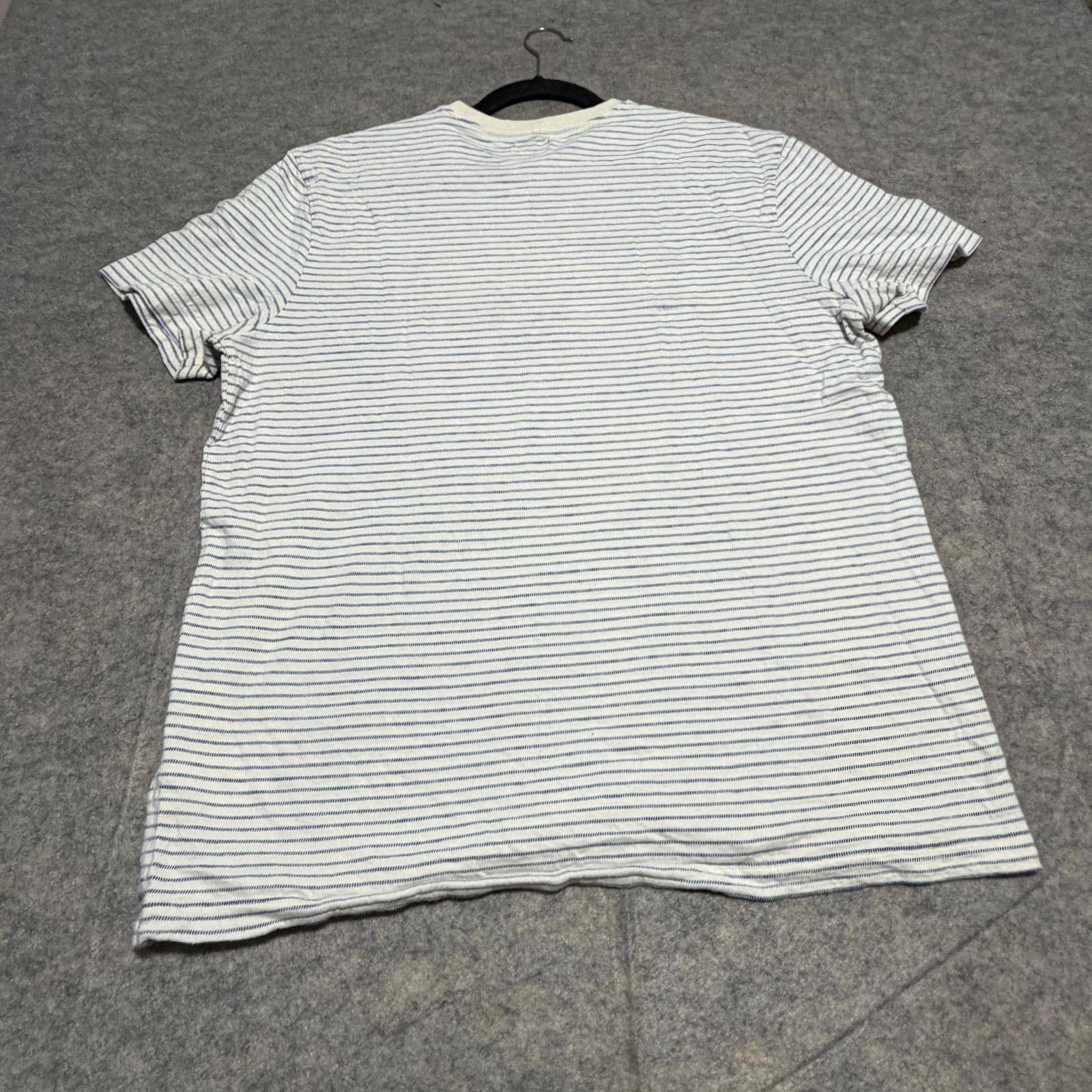 J.Crew Re-Imagined Mens Large Blue White Striped Cotton T-Shirt BG833 FA22 gallery