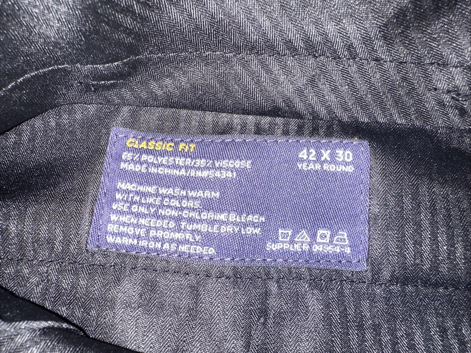 NWT Stafford Men’s 42 x 30 Classic Fit Flat Front Year Round Trouser Pants $70 gallery