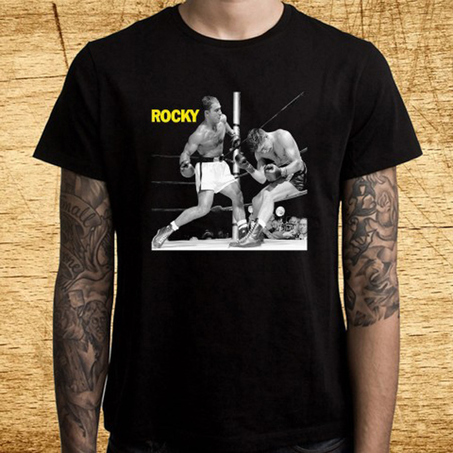 ROCKY MARCIANO Fight Men's Black T-Shirt Size S to 5XL gallery