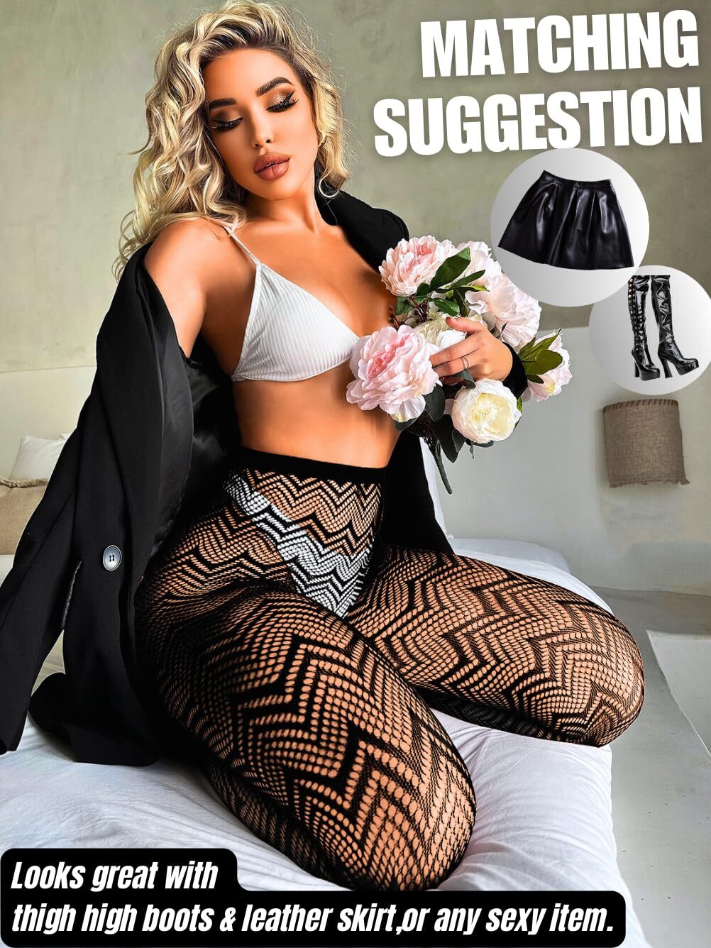 Lace Fishnet Tights Rave Glow Outfits Fits 0-18 Striped Patterned Stockings F... gallery