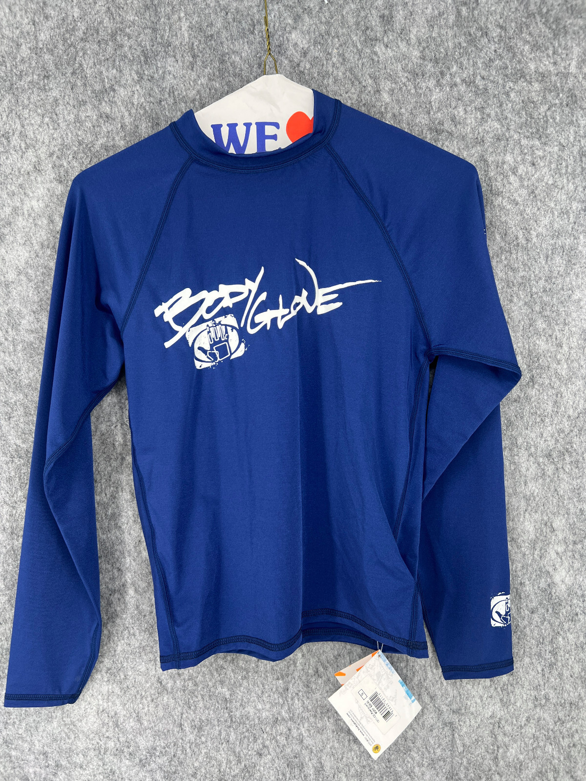 Body Glove Nylon Blend Long Sleeve Mens Solid Blue Swimwear Rashguard T-Shirt S