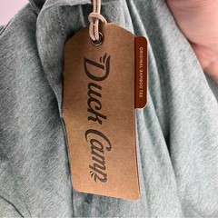 NWT DUCK CAMP Original Bamboo Tee Heathered Sea Drift Large