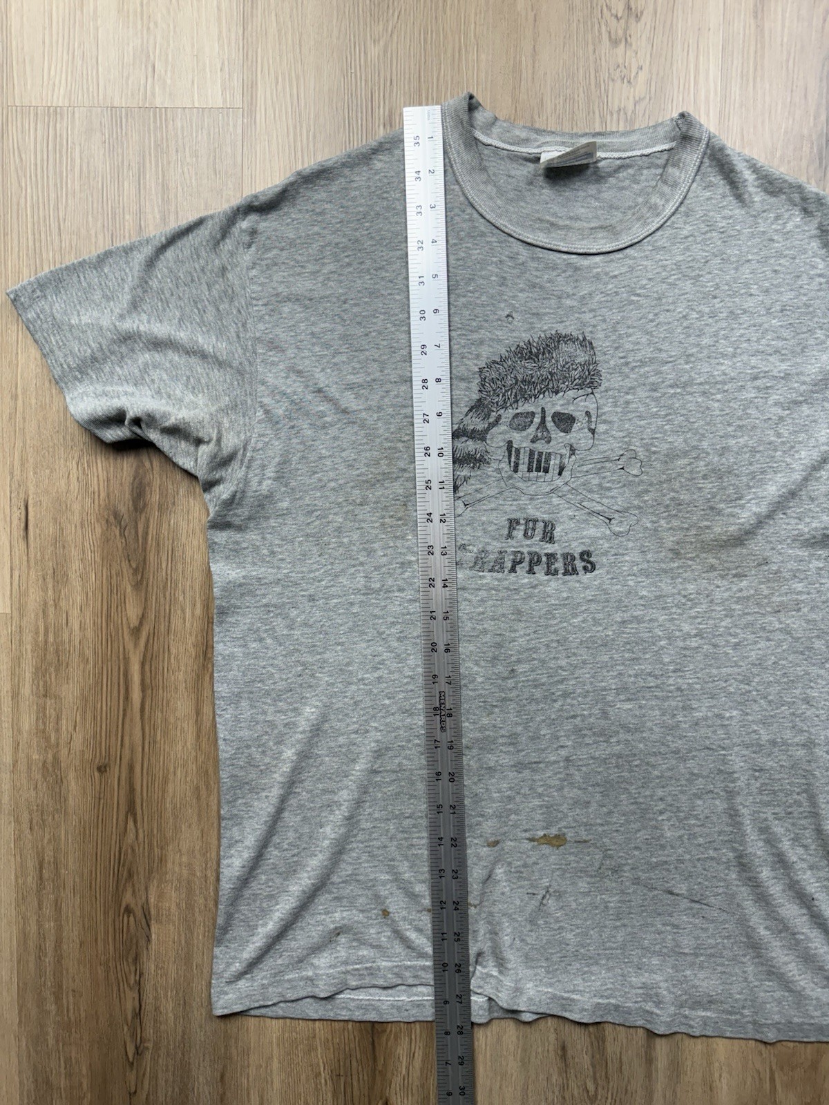 80’s VINTAGE Fur Trappers Jam Band Grey T-Shrit Size XL 5050 Skull Jolly Roger’s gallery