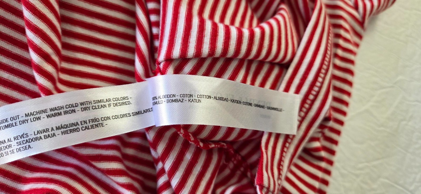 Denim & Flower Ricky Singh Men's Red & White Stripe Logo Striped T-Shirt Size L gallery