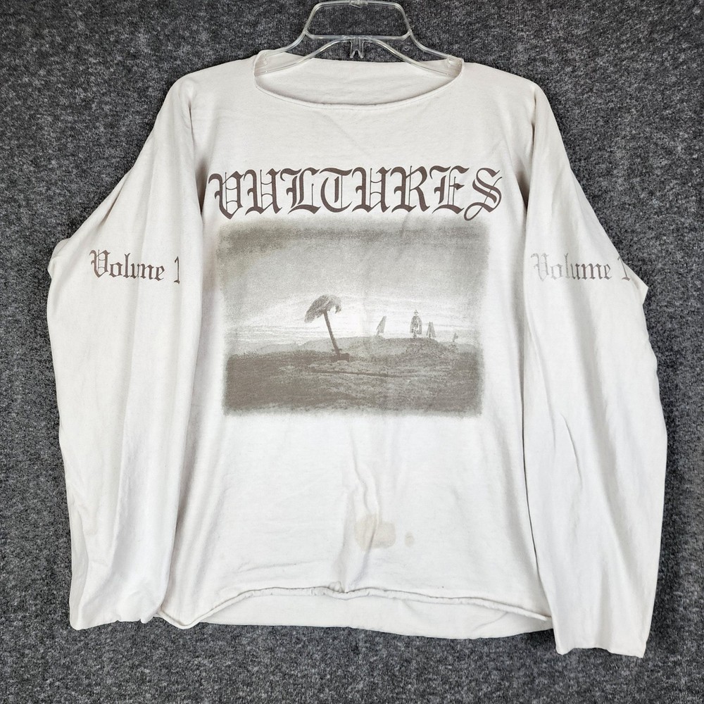 Kanye West Yeezy Vultures Volume 1 Long Sleeve Shirt Mens Size 1 Off-White Boxy