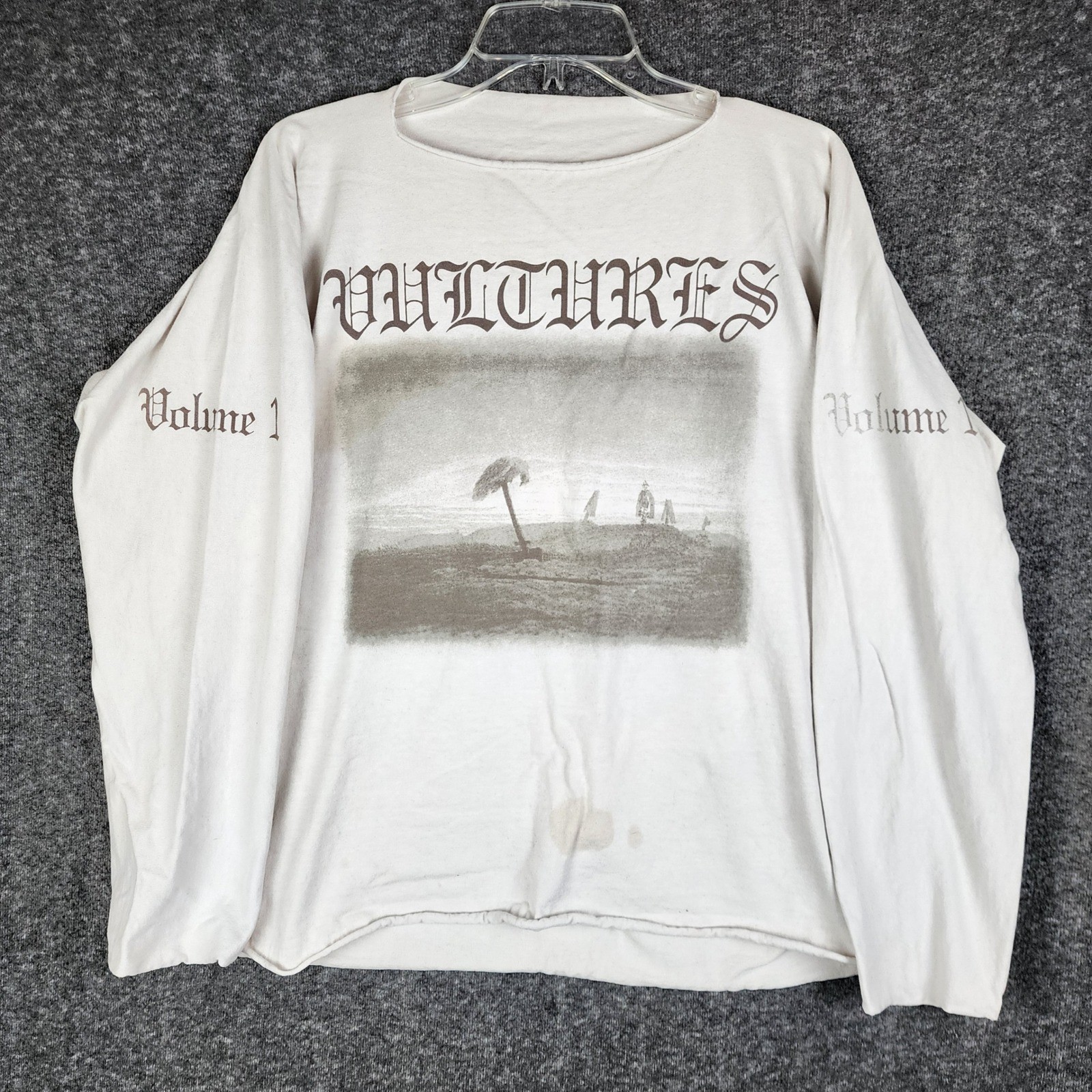 Kanye West Yeezy Vultures Volume 1 Long Sleeve Shirt Mens Size 1 Off-White Boxy
