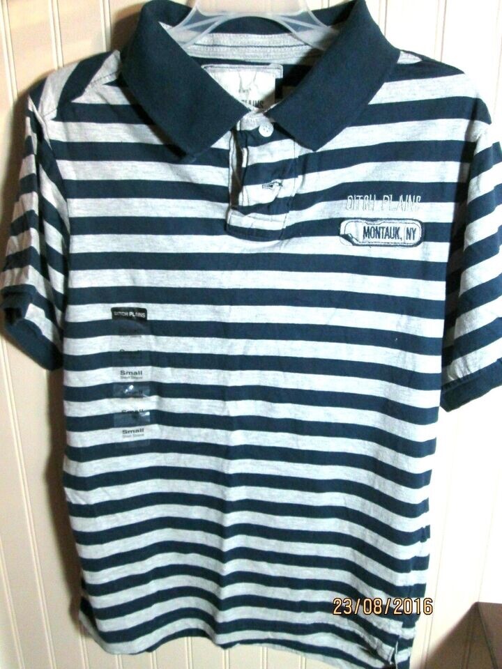 . DITCH PLAINS MENS SHIRT SIZES S BLUE / GRAY MONTAUK N.Y. NWT
