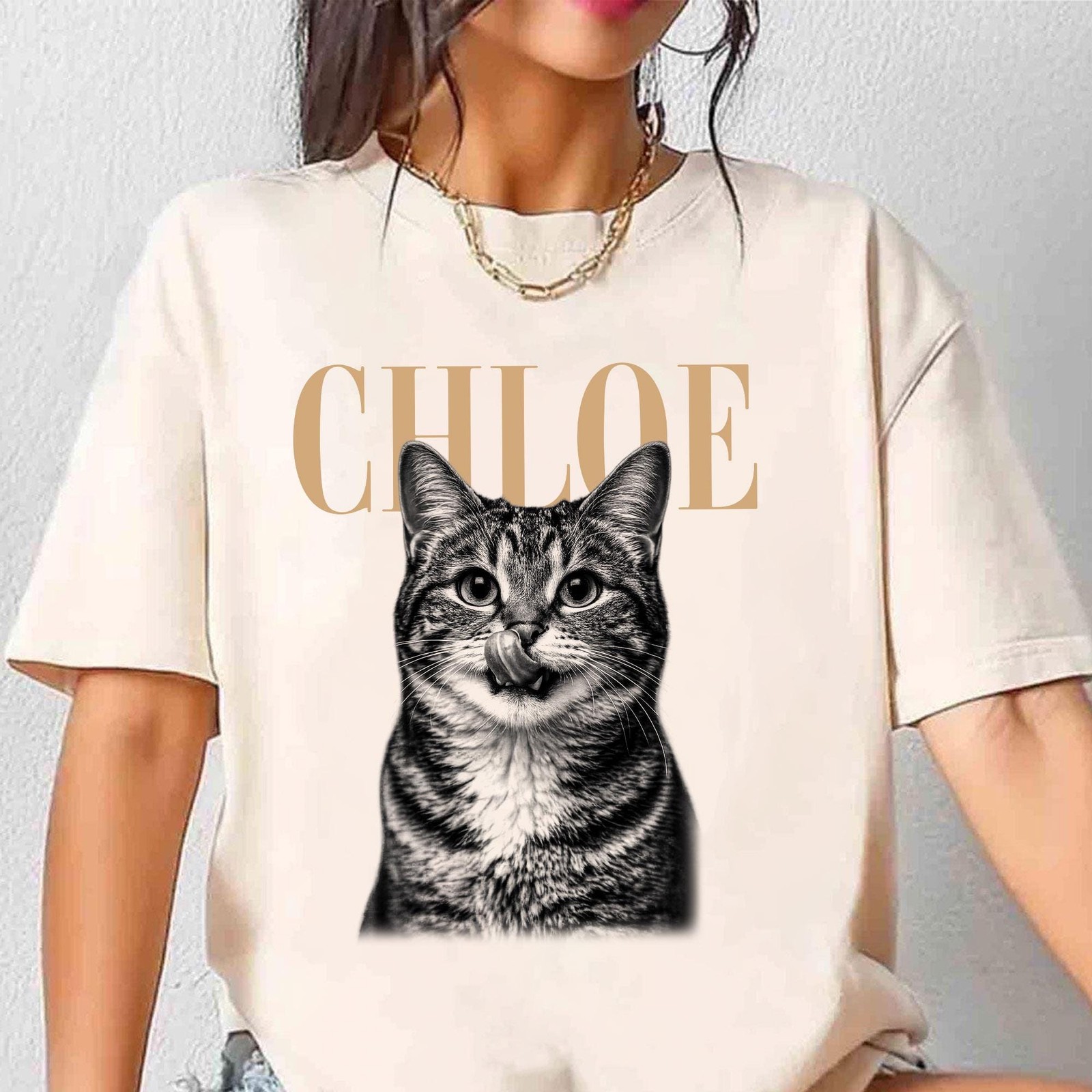 Personalized Dog Photo Shirt Custom Pet Face Vintage Style Dog Mom Gift gallery