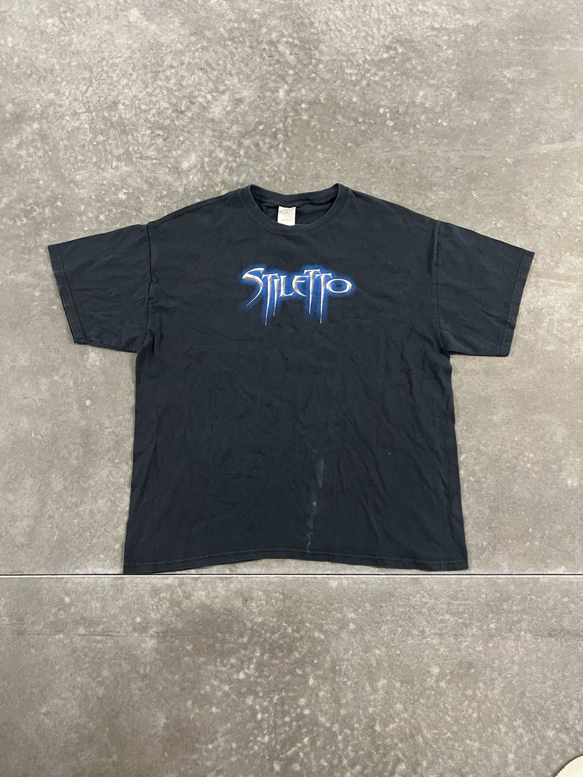 Vintage Stiletto Rock Hard Graphic T Shirt Black Y2K Rock Tee