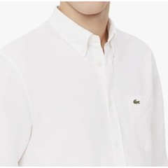 Lacoste Men’s Long Sleeve Regular Fit Oxford Button Down Shirt White S