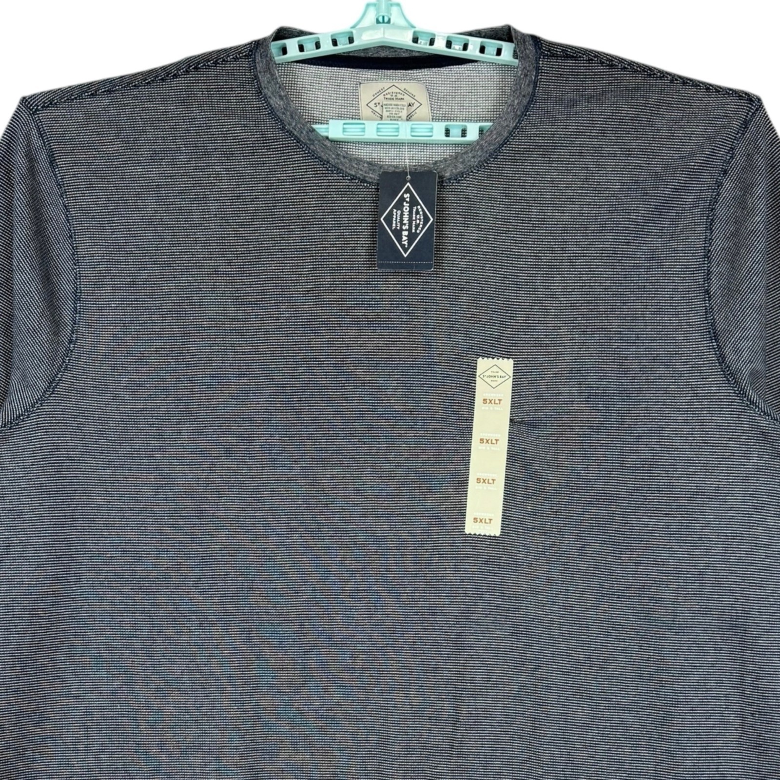 St. Johns Bay Men Super Soft Long Sleeve Crewneck Navy T-shirt Big/Tall 5XLT NWT gallery