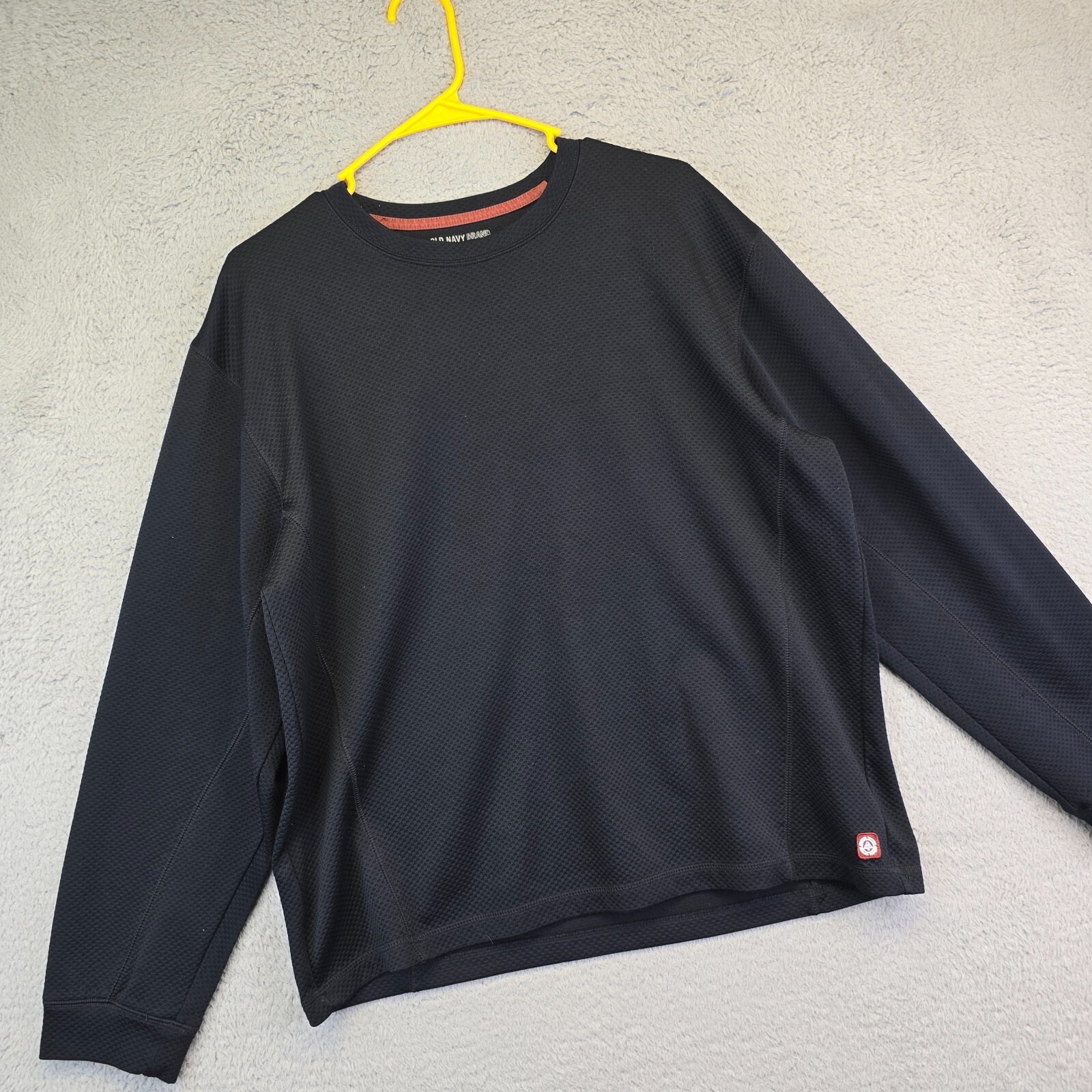 Old Navy Thermal Shirt Mens L Black Crew Neck Long Sleeve Base Layer Warm