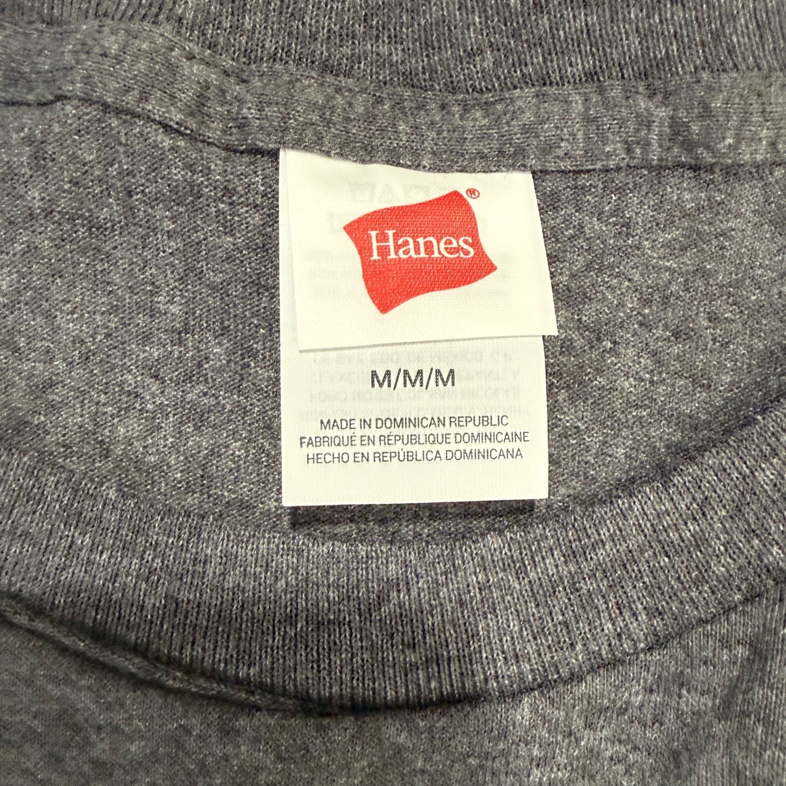 Hanes Mens Medium 4 Pack T-Shirt Charcoal Heather Gray Comfort Tee Basics 5095 gallery