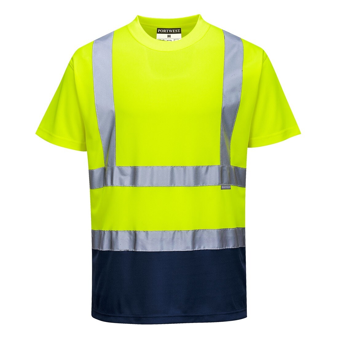 Mens Hi Vis High Visibility Contrast T-Shirt Reflective Safety Security Work Top gallery