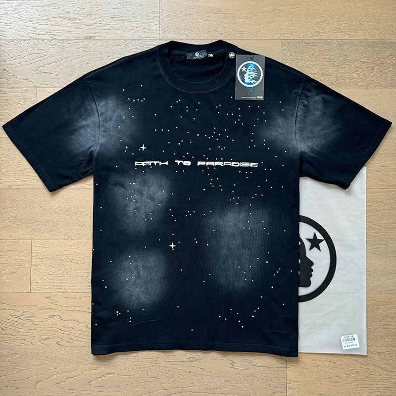 Hell Studios star Classic printed star white dots Tee Mens Short sleeved T-shirt