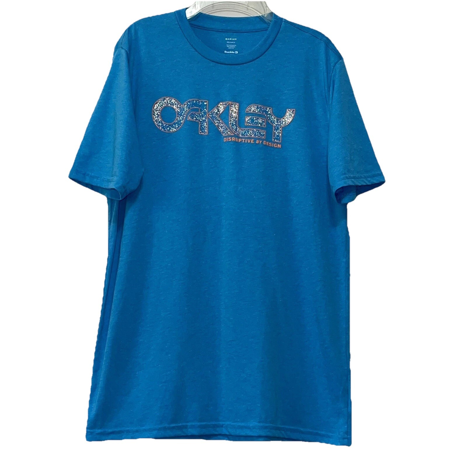 Oakley tshirt colorful logo graphic mens size medium euc e2300
