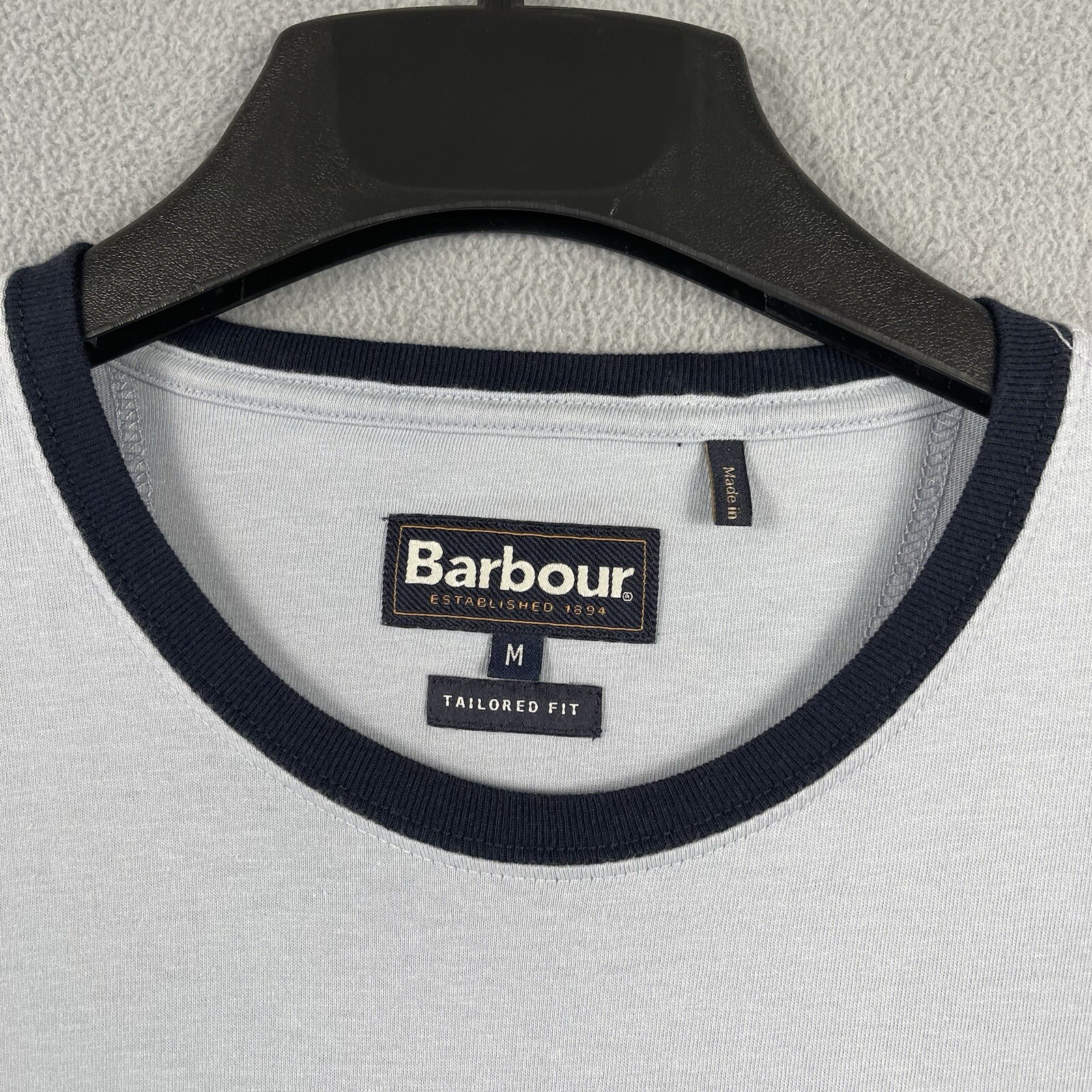 Barbour Shirt Men’s Medium Blue Short Sleeve Logo Outdoor Tee Lifestyle Hiking gallery