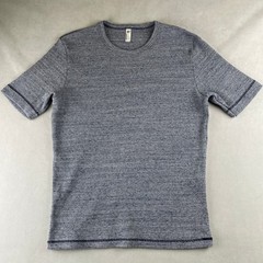 American Apparel Mens Short Sleeve Thermal TShirt L Heather Grey USA Made READ
